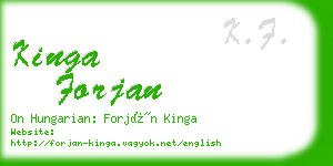 kinga forjan business card